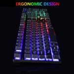 RGB Gaming Keyboard and Colorful Mouse Combo,USB Wired LED Backlight,Letter Glow,Mechanical Feeling for Laptop PC Computer Game and Work - Image 3