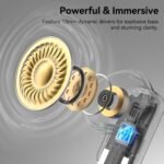 N-Lite 217 Wireless Earbuds, Immersive Stereo Sound, Bluetooth 6.0 in-Ear Headphones, Built-in Smart Noise Cancelling Mic for Clear Calls, Comfortable Fit, 32H Playtime, IPX6 Waterproof, Black - Image 3
