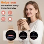 Jugeman Smart Watches for Women, Womens Watch for Daily Wear with Step Heart Rate Sleep Tracking, IP68 Waterproof Lightweight Wrist Smartwatch for Work Travel Fitness, Gifts for Women (Rose Gold) - Image 7