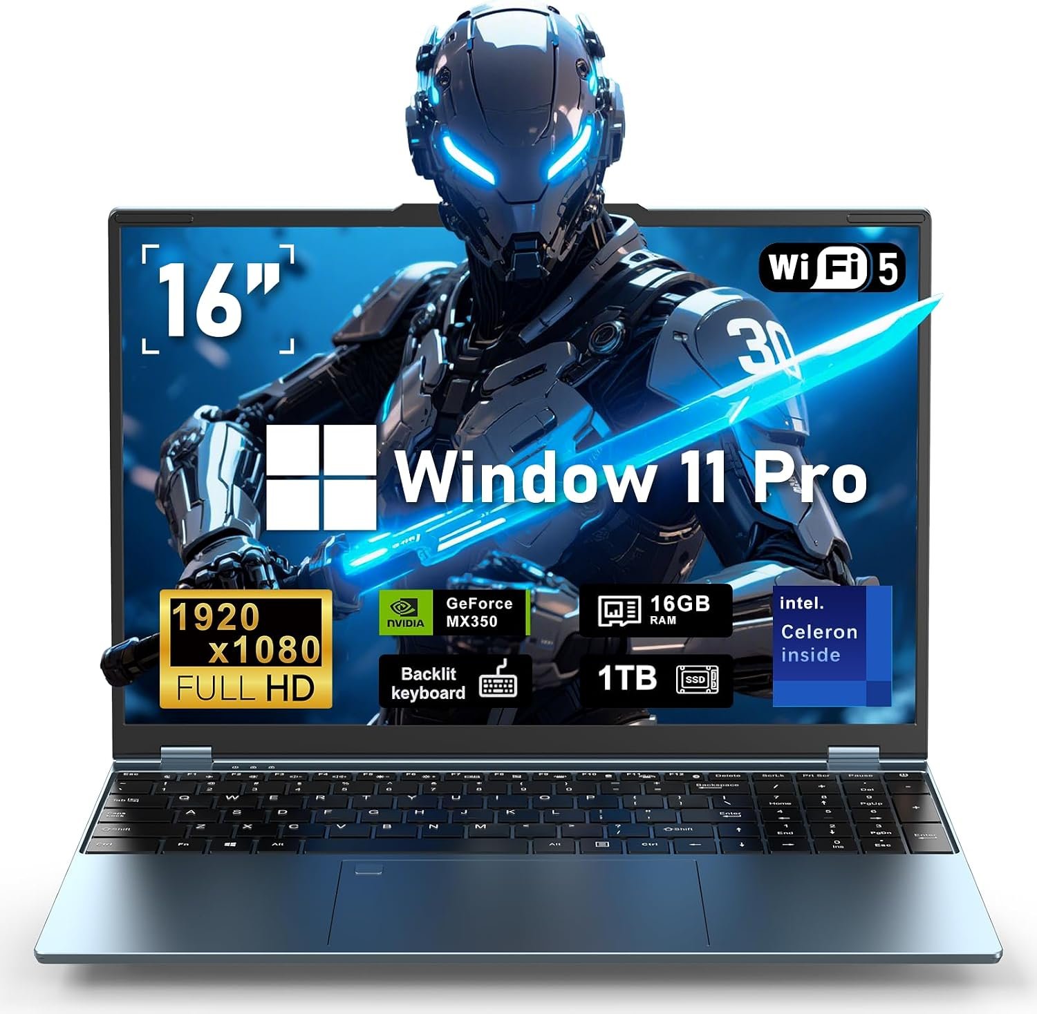 71GblZtY35L._AC_SL1500_.jpg NAIKLULU Gaming Laptop,Window 11 Pro Laptop Computer, 16 Inch Lap Top,16GB RAM 1TB SSD PC 2026,MX350 Graphics,N95 4C/4T Processor(up to 3.4Ghz),Backlit Keyboard,FHD 1920 * 1200 Display,WiFi 5,BT4.0 - Image 1