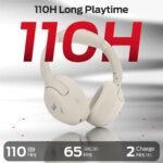 Monster Harmonic N22 ANC Active Noise Cancelling Headphones, Bluetooth Headphones Over Ear with 3 EQ Modes, 110H Playtime, HiFi Stereo Audio, Bluetooth 6.0, Wireless Headphones for Work Travel, White - Image 4