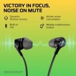 HyperX Cloud Earbuds II – 14mm Drivers, Four Eartips, Hard-Shell Carrying Case, Low-Profile 90° Plug, 3.5mm Plug, Built-in Microphone, Multi-Function Button, PC, Mobile, Nintendo Switch – Black - Image 4