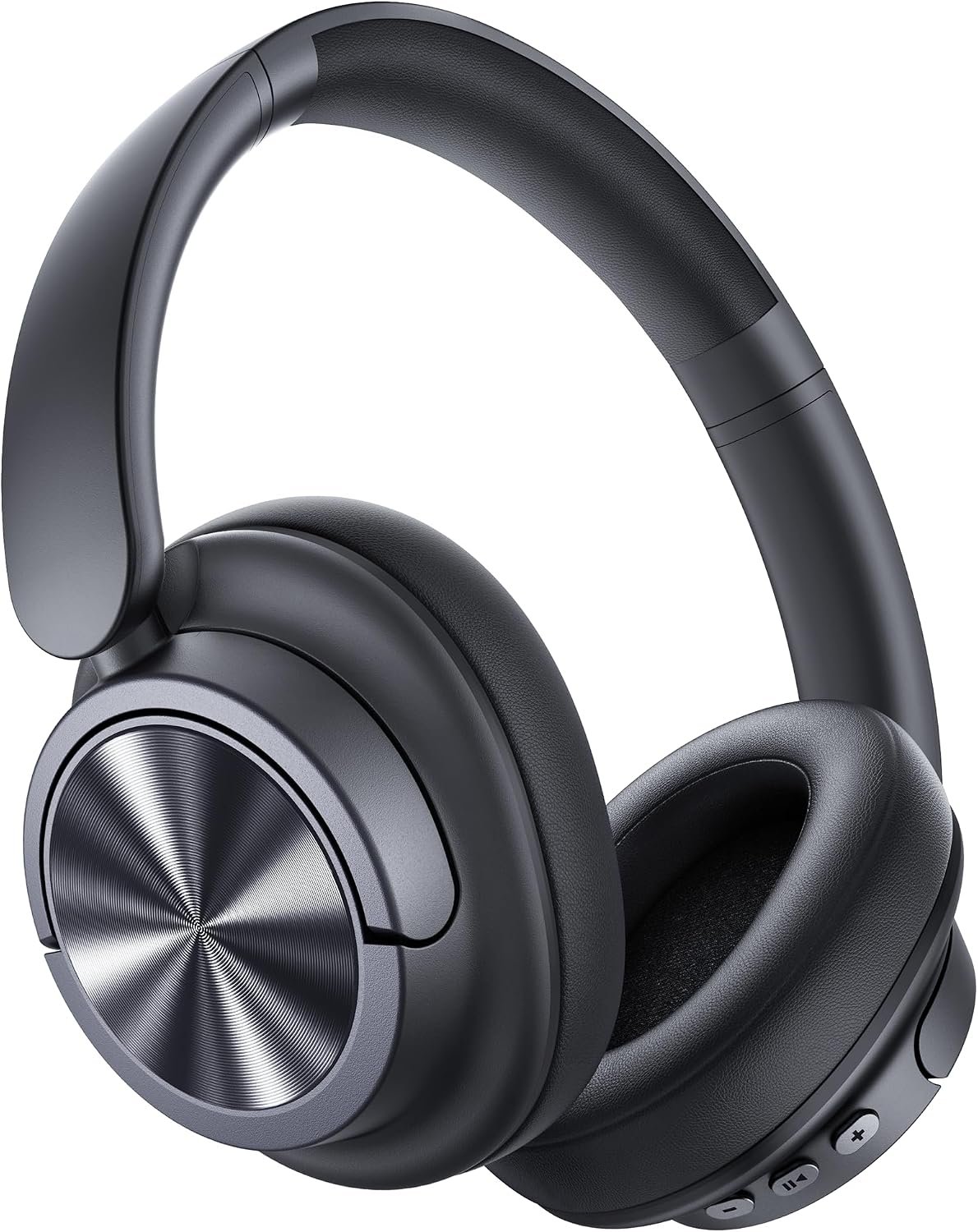 71JkH7qTWtL._AC_SL1500_.jpg Hybrid Active Noise Cancelling Headphones 120H Playtime Wireless Headphones Bluetooth 6.0 Over Ear Headphones with 6 ENC HD Call Mic, Hi-Res 360° Spatial Audio ANC Headphone for Travel Workout Black - Image 1