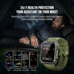 Military Smart Watch for Men with 100-Day Standby/Flashlight/Compass - Image 4