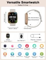 Smart Watch Built-in Alexa, Answer & Make Calls, 1.83" Fitness Watch IP68 Waterproof, Heart Rate, Sleep & Stress Monitor, Step Counter Smartwatch for Women Men, Compatible with Android iOS - Image 8