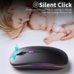 KANMABPC Wireless Bluetooth Mouse, Silent Dual Mode Mouse(Black) - Image 2