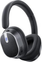 Hybrid Active Noise Cancelling Headphones,120H Playtime Wireless Headphones Bluetooth 6.0 with Power Display, 6-Mic ENC Calls, Hi-Res Audio Over Ear Headphones Foldable Headset for Travel Game Black