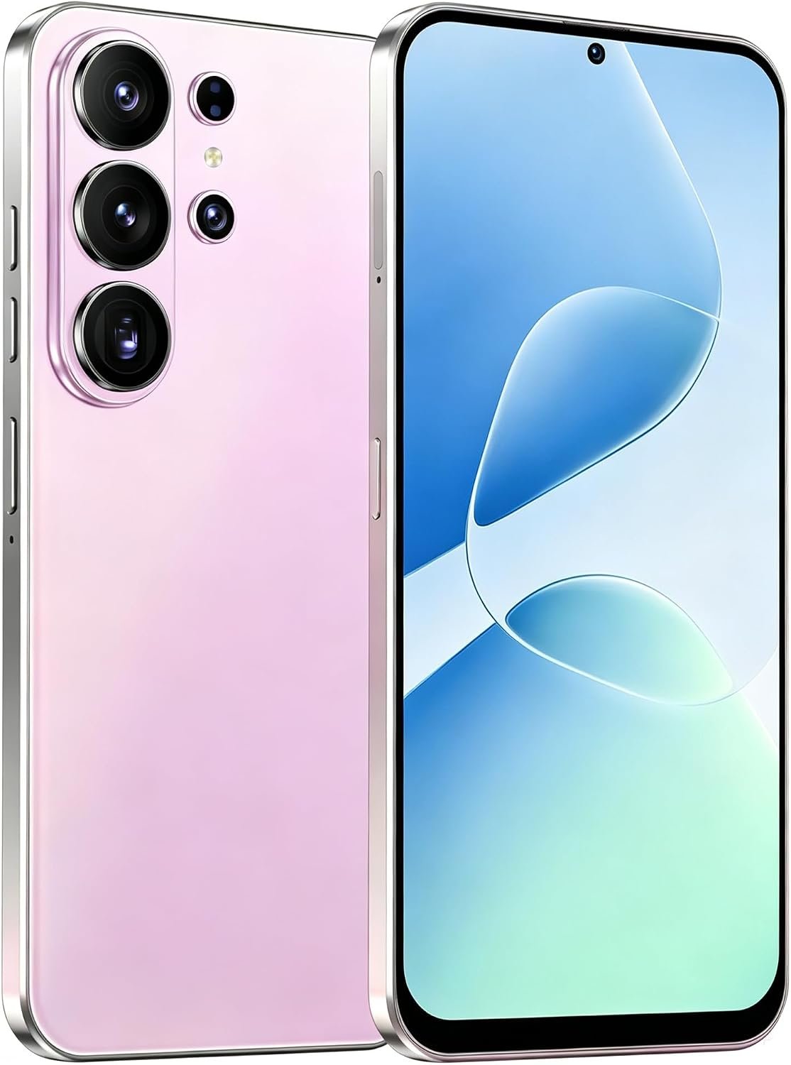 71QiQJZEzuL._AC_SL1500_.jpg 4G Unlocked Smartphone, 6.6" InCell HD Display, 4GB RAM + 32GB ROM Expandable to 256GB, 16MP+13MP Camera, Android 12, Dual SIM + MicroSD Slot, Face Unlock, Type-C with OTG (Pink) - Image 1