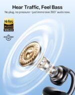 Clip On Earbuds Wireless Bluetooth 6.0, Over Ear Earbuds with Hooks, 60H Playtime IPX7 Waterproof Earphones with Dual Mics, Ultra-Comfort Sports Earbuds for Running Gym Cycling Workout - Image 3
