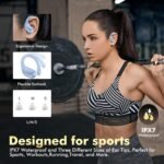 HAOYUYAN Wireless Earbuds, Sports Bluetooth Headphones, 80Hrs Playtime Ear Buds with LED Power Display, Noise Canceling Headset, IPX7 Waterproof Earphones for Workout/Running（Blue） - Image 5