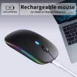 KANMABPC Wireless Bluetooth Mouse, Silent Dual Mode Mouse(Black) - Image 3