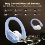 HAOYUYAN Wireless Earbuds, Sports Bluetooth Headphones, 80Hrs Playtime Ear Buds with LED Power Display, Noise Canceling Headset, IPX7 Waterproof Earphones for Workout/Running（Blue） - Image 6