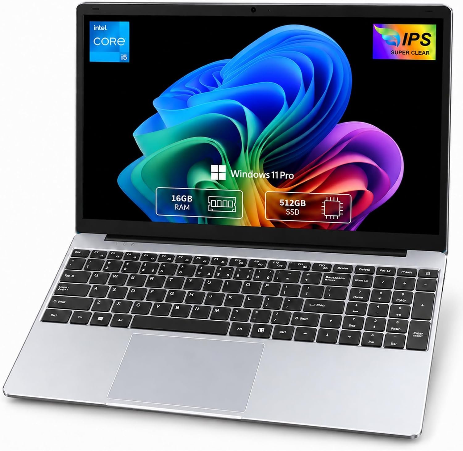 71V0aP2ySYL._AC_SL1500_.jpg 2026 Laptop Computer,15.6" FHD IPS,16GB RAM 512GB SSD,Windows 11 Pro,i5-6200U Up to 2.8GHz,Portable Laptop,Business Student Notebook,Backlit Keyboard,WiFi,BT 4.2,Mini HDMI,TF Card,2-Year Warranty - Image 1