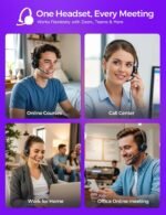 awatrue Wireless Headset with Microphone for Work, AI ENC Noise Cancelling - Image 5