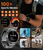 LIGE Military Smart Watches for Men(3 Bands),1000mAh Battery/1.7" HD Large Screen Smartwatch, Flashlight/120+ Sports Modes/Sleep Monitor, 5ATM Waterproof Fitness Tracker Watch for Android iOS,Black - Image 7
