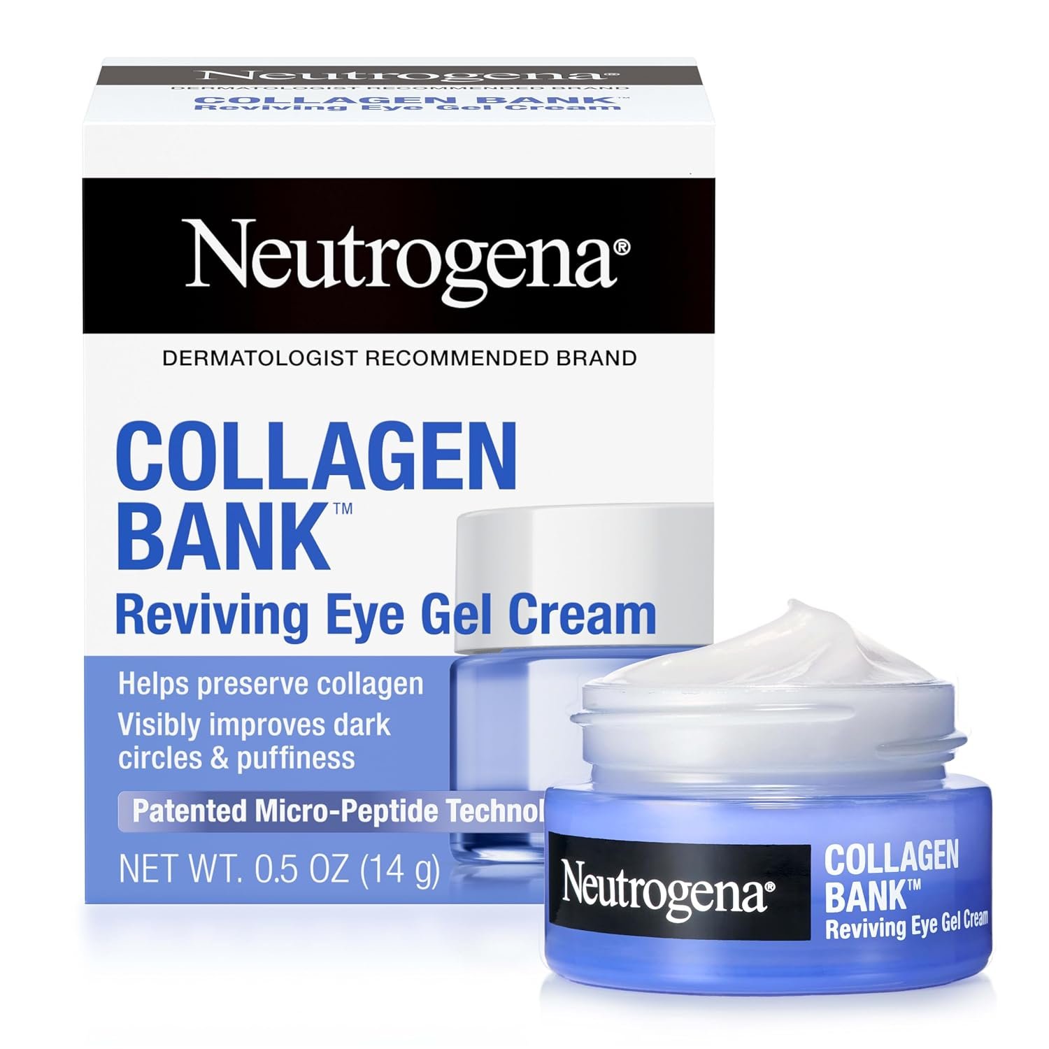 71XCNO-sxGL._SL1500_.jpg Neutrogena Collagen Bank Reviving Eye Cream, Fragrance Free, 0.5 oz - Image 1