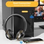 Bluetooth Headset, Wireless Headset with Mic for Work, Bluetooth 5.3, Wireless Headphones with AI Noise Cancelling Microphone (Clear Calls & Mic Mute), USB Dongle, for Computer/PC/Laptop/Zoom - Image 5
