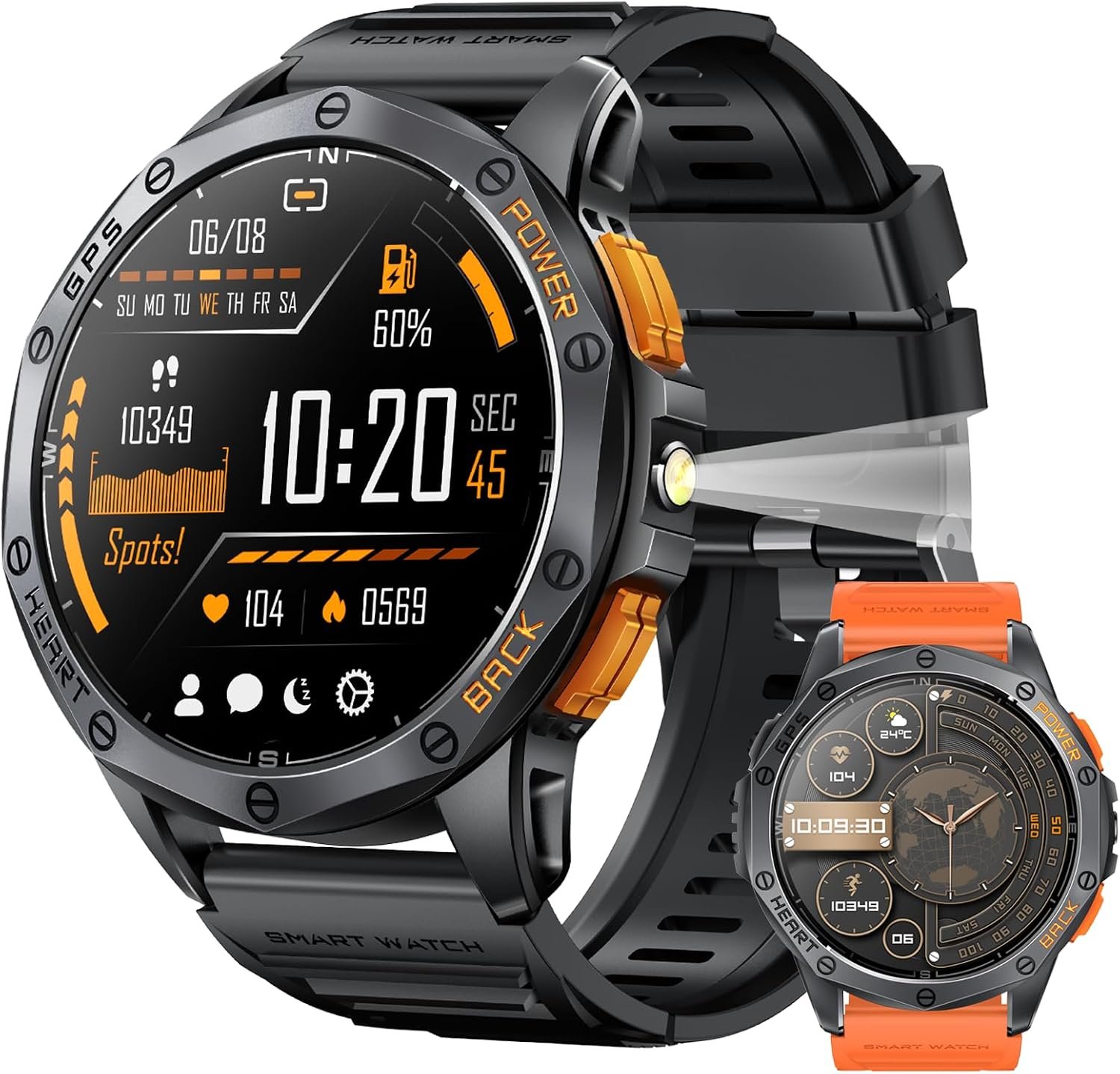 71bcAy4rszL._AC_SL1500_.jpg Military Smart Watch for Men, Built-in GPS, 30-day standby, 1.43" AMOLED - Image 1