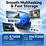 2026 Laptops Computer,15.6" Windows 11 Pro Laptop with Office 365 included,8GB RAM 256GB SSD,Intel Pentium Process,6H Battery,Mini HDMI,cam|Mic,Portable Thin Lap Top for College Student Business Work - Image 4