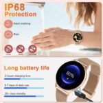 Jugeman Smart Watches for Women, Womens Watch for Daily Wear with Step Heart Rate Sleep Tracking, IP68 Waterproof Lightweight Wrist Smartwatch for Work Travel Fitness, Gifts for Women (Rose Gold) - Image 6