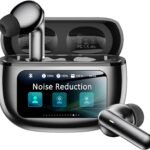 Wireless Earbuds with Smart Touchscreen Case, AI Noise Cancelling Ear Buds