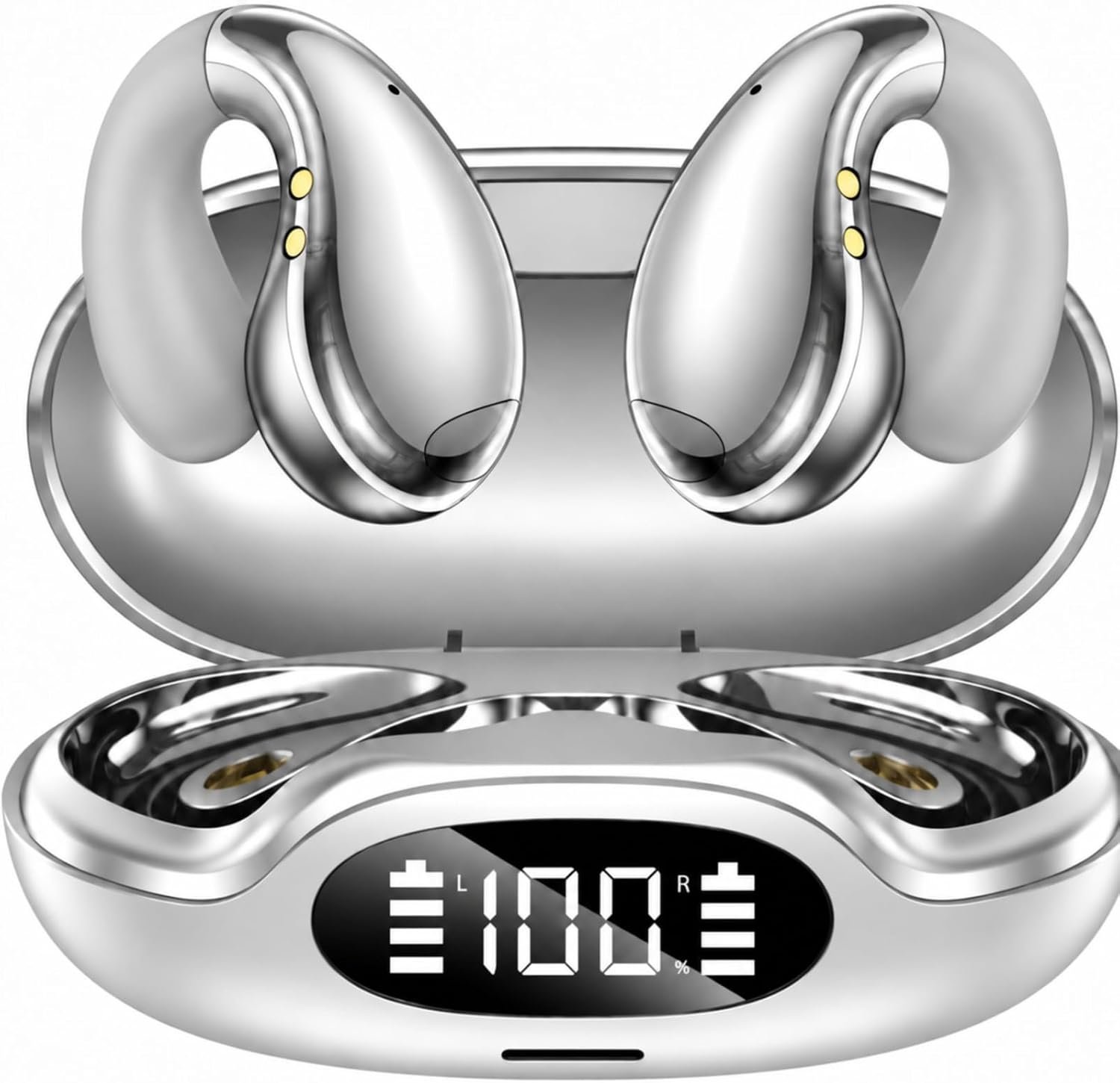 71hJ7BjYd9L._AC_SL1500_.jpg Ultra Open Ear Earbuds, Wireless Clip On Headphones with Open-Ear Comfort - Image 1