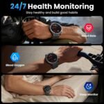 Military Smart Watch for Men with GPS, 1.43" AMOLED Bluetooth Call, LED Flashlight, Rugged Tactical Watch for Android iOS, 3ATM Waterproof Fitness Tracker with Heart Rate Pedometer - Image 4