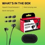HyperX Cloud Earbuds II – 14mm Drivers, Four Eartips, Hard-Shell Carrying Case, Low-Profile 90° Plug, 3.5mm Plug, Built-in Microphone, Multi-Function Button, PC, Mobile, Nintendo Switch – Black - Image 8