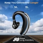 Bluetooth Headset, Bluetooth Earpiece, Wireless Headset with Mic for Work - Image 3