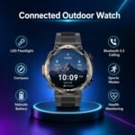 Military Smart Watch for Men with 100 Days Battery/Flashlight/Compass - Image 7