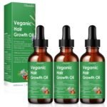 Hair Growth Oil with Rosemary Castor Oil Vegan Strengthening Formula for Thinning Hair Regrowth Treatment in Natural Vegan Hair Serum to Nourish Scalp Stimulate Follicles 3PCS for Man and Women