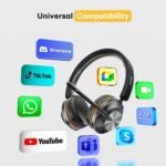 Bluetooth Headset, Wireless Headset with Mic for Work, Bluetooth 5.3, Wireless Headphones with AI Noise Cancelling Microphone (Clear Calls & Mic Mute), USB Dongle, for Computer/PC/Laptop/Zoom - Image 7