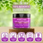 MAKOF BEAUTY Chebe Hair Growth Grease - Herbal Pomade with Clove, Fenugreek, Rosemary, Moringa & Ayurvedics Herbs for Hair Loss, Edges & Thinning Hair 4oz - Image 3