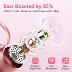 Bluetooth Headphones Wireless Earbuds 72hrs Playtime Wireless Charging Case Digital Display, Ear Buds with Earhook, Deep Bass 2.0, IPX7 Waterproof Over-Ear Earbuds for Android iOS Workout