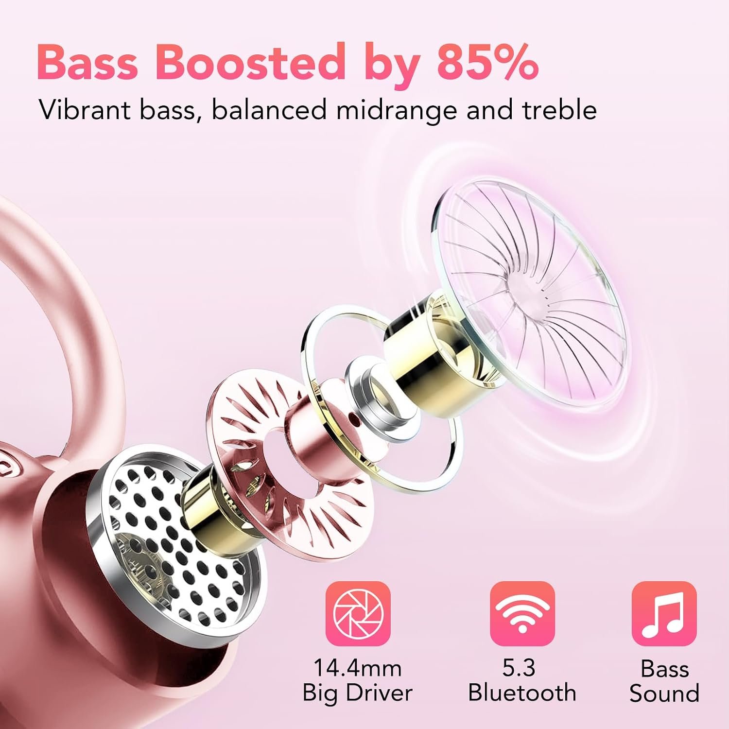 71rOw9tt8yL._AC_SL1500_.jpg Bluetooth Headphones Wireless Earbuds 72hrs Playtime Wireless Charging Case Digital Display, Ear Buds with Earhook, Deep Bass 2.0, IPX7 Waterproof Over-Ear Earbuds for Android iOS Workout - Image 1