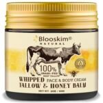 Beef Tallow Honey Balm for Skin: 100% Grass Fed Whipped Organic Moisturizer with Organic Raw Honey, Jojoba Oil, Vitamin E – Natural Face and Body Care for Mature, Dry or Sensitive Skin, 2oz