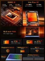 XNQ Laptop Computer, 18 Inch Gaming Laptop 2026, Window 11 Pro Lap Top PC, Core i5-1038NG7, 16GB RAM 1TB TF Expand, 512GB SSD, 1080p FHD IPS, Fingerprint, Wifi6 Business, School, Work, Student, Kids - Image 2