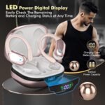 HAOYUYAN Wireless Earbuds, Sports Bluetooth Headphones, 80Hrs Playtime Ear Buds with LED Power Display, Noise Canceling Headset, IPX7 Waterproof Earphones for Workout/Running（Rose Gold） - Image 7