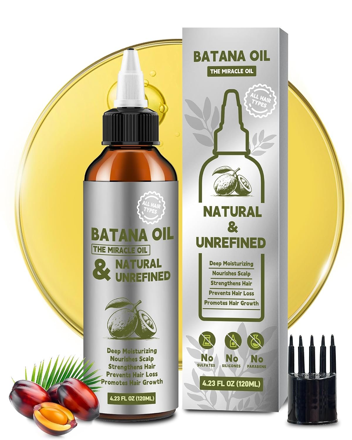71wn3xlIEUL._SL1500_.jpg 100% Natural Pure Batana Oil for Hair Growth,4.23 Fl Oz (Pack of 1) - Image 1