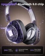 Active Noise Cancelling Headphones,78H Wireless Bluetooth Headphones,Black - Image 4