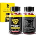 The Beard Club Biotin Beard Growth Vitamin Gummies - Hair Supplement for Men - Vitamins B12, E, & C to Support a Thicker Fuller Looking Facial Hair - Strawberry Gummy