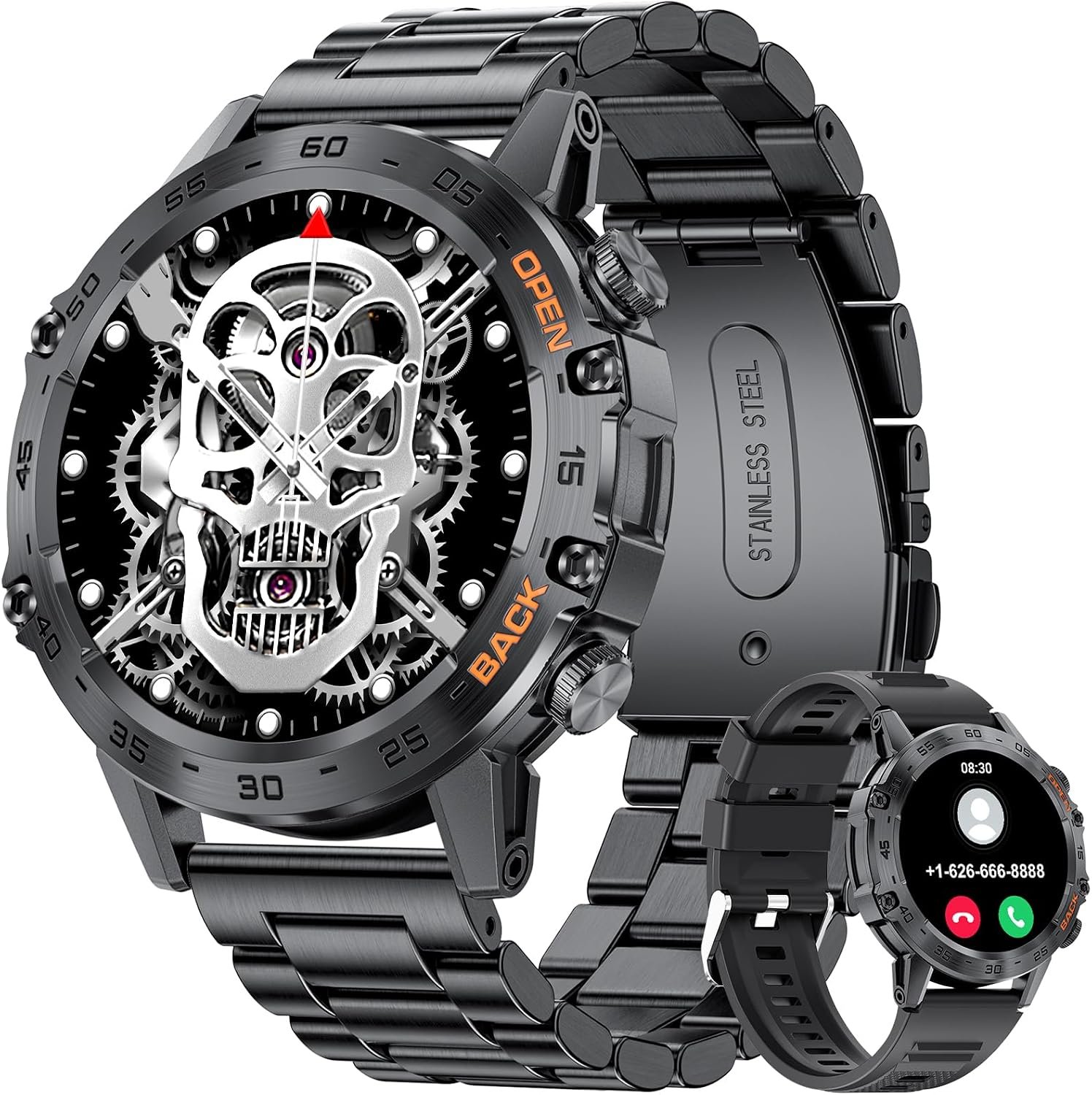 814C5w4yLML._AC_SL1500_.jpg SUNKTA Military Smart Watch for Men(Answer/Dial Calls),100 Sports Modes, 5ATM Waterproof Fitness Watch with Heart Rate/SpO2/Blood Pressure for Android and iOS,1.39''HD DIY Screen Smartwatch Black - Image 1