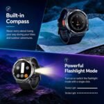Military Smart Watch for Men with 100 Days Battery/Flashlight/Compass - Image 3