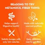 Metamucil Fiber Thins, Daily Fiber Supplement Snack, Psyllium Husk Powder, 5g Fiber per Serving, Supports Digestive Health and Satisfies Hunger, Cinnamon Spice Flavor, pack of 4, 12 Servings each - Image 2