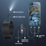 Endoscope Camera with Light,1920P HD Borescope Tools(16.4ft Dual-Lens) - Image 2