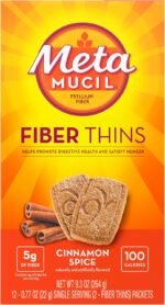 Metamucil Fiber Thins, Daily Fiber Supplement Snack, Psyllium Husk Powder, 5g Fiber per Serving, Supports Digestive Health and Satisfies Hunger, Cinnamon Spice Flavor, pack of 4, 12 Servings each - Image 5