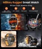 LIGE Military Smart Watches for Men(3 Bands),1000mAh Battery/1.7" HD Large Screen Smartwatch, Flashlight/120+ Sports Modes/Sleep Monitor, 5ATM Waterproof Fitness Tracker Watch for Android iOS,Black - Image 5