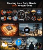 LIGE Military Smart Watches for Men(3 Bands),1000mAh Battery/1.7" HD Large Screen Smartwatch, Flashlight/120+ Sports Modes/Sleep Monitor, 5ATM Waterproof Fitness Tracker Watch for Android iOS,Black - Image 6