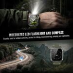 Military Smart Watch for Men with 100-Day Standby/Flashlight/Compass - Image 3