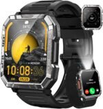 Military Smart Watch for Men with 100-Day Standby/Flashlight/Compass
